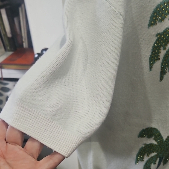 Cato Collection White and Green Sweater - Picture 4 of 7